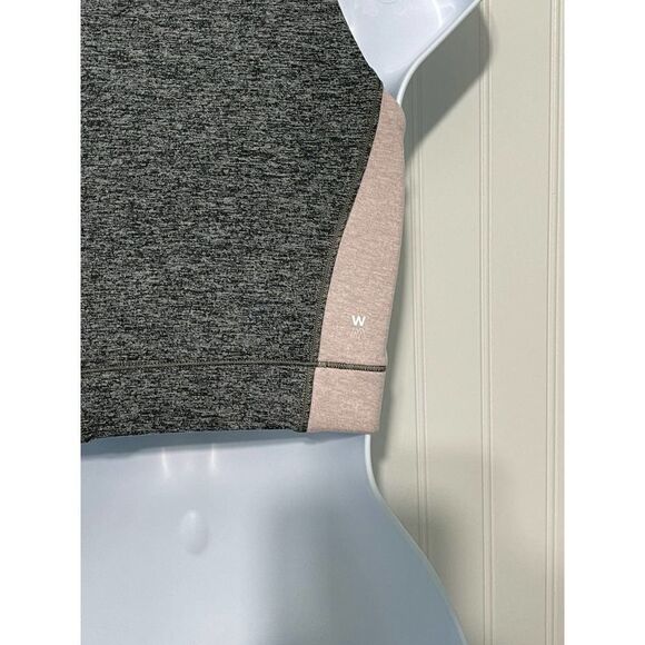 We Over Me Bandier Wip Crop Top Tank Top Colorblock Dark Grey Shale Pink XS - Picture 8 of 10